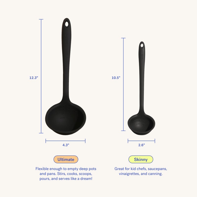 GIR: Get It Right Silicone Ladle Spoon â€“ High Heat Resistant Kitchen Tool, Durable Cooking Utensil for Serving Soups, Stews, Sauces, and Dressings, Ultimate - 13IN - Black - Image 3